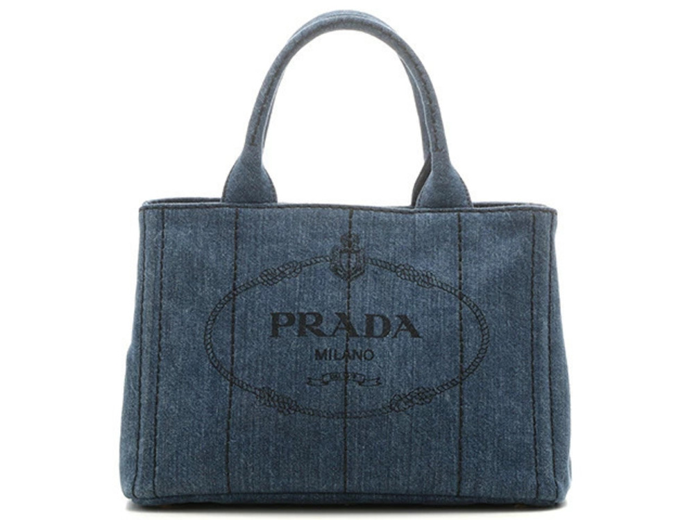 Prada Handbag Canapa Blue Denim KR